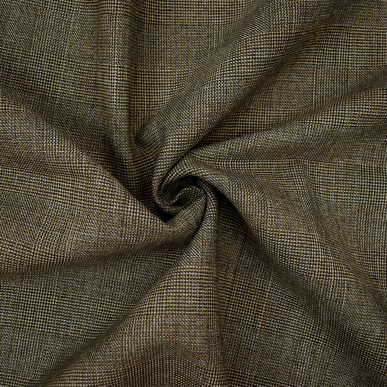 Brown-Gray-Multi Tropical Wool Texture Check Woven Suiting Fabric By the Yard